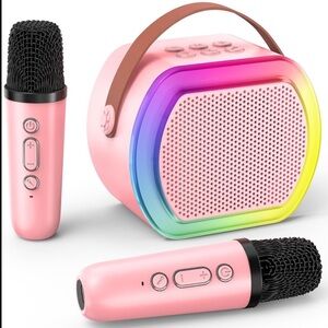 Reostar Mini Karaoke Machine with 2 Wireless Microphones 2025 Portable Compact